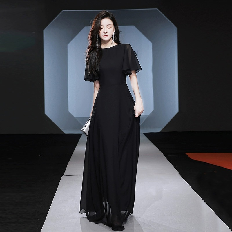 Fly Line - ชุดราตรีงานเลี้ยง 2026 ผ้าชีฟองใหม่ สไตล์ไฮโซ ทรงหลวม ยาว