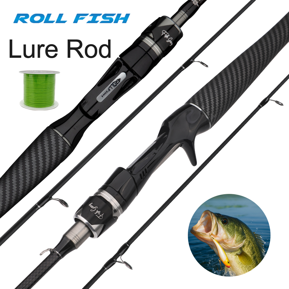 Freshwater Line - ROLLFISH เหยื่อตกปลาน้ำเค็มและน้ำจืดคันเบ็ดแอ็คชั่นเร็วน้ำหนักเบาสูงสำหรับปลาคาร์ฟเบสเพิร์ช+ สายตกปลา 100 ม.