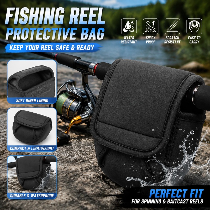 Fishing Line Box - กระเป๋าป้องกันรอกตกปลา กระเป๋าใส่รอกสปินนิ่ง สำหรับรอกขนาด 500-8000 อุปกรณ์จัดเก็บอุปกรณ์ตกปลาสำหรับกิจกรรมกลางแจ้ง