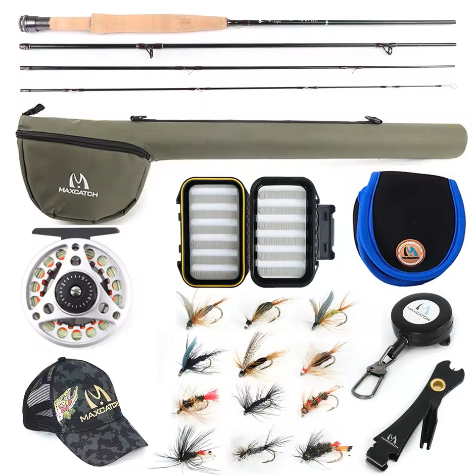 Fishing Line Box - MAXIMUMCATCH Ultralite/V-light 6ft-7.6ft 2/3wt คันเบ็ดตกปลาแบบฟลายสำหรับลำธารขนาดเล็ก พร้อมรอกอลูมิเนียม