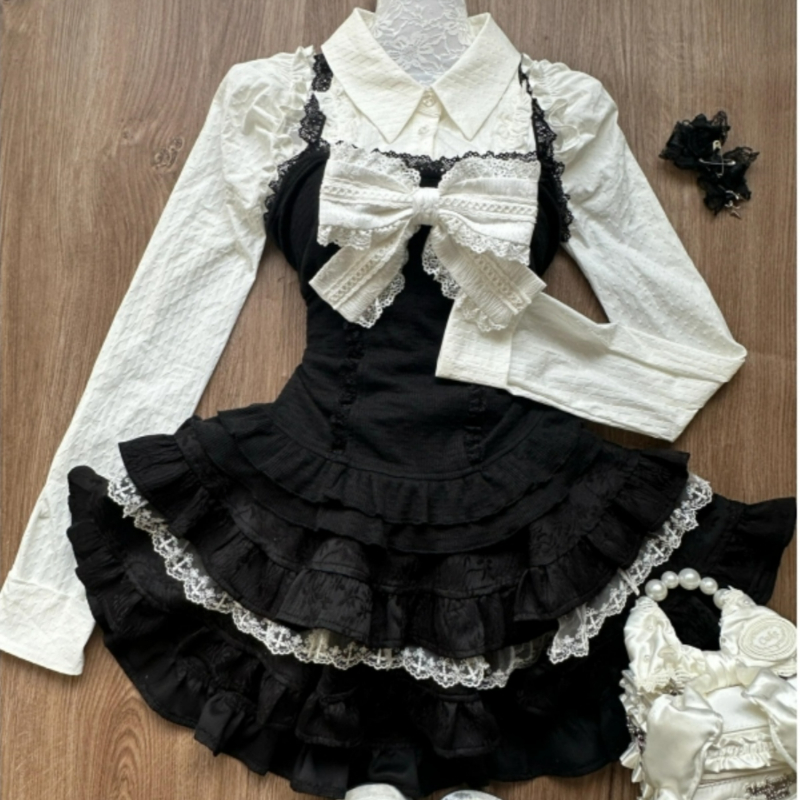 Y2kความงามLolitaสไตล์ 3 ชิ้นชุ - Fly Line บทวิจารณ์และราคา