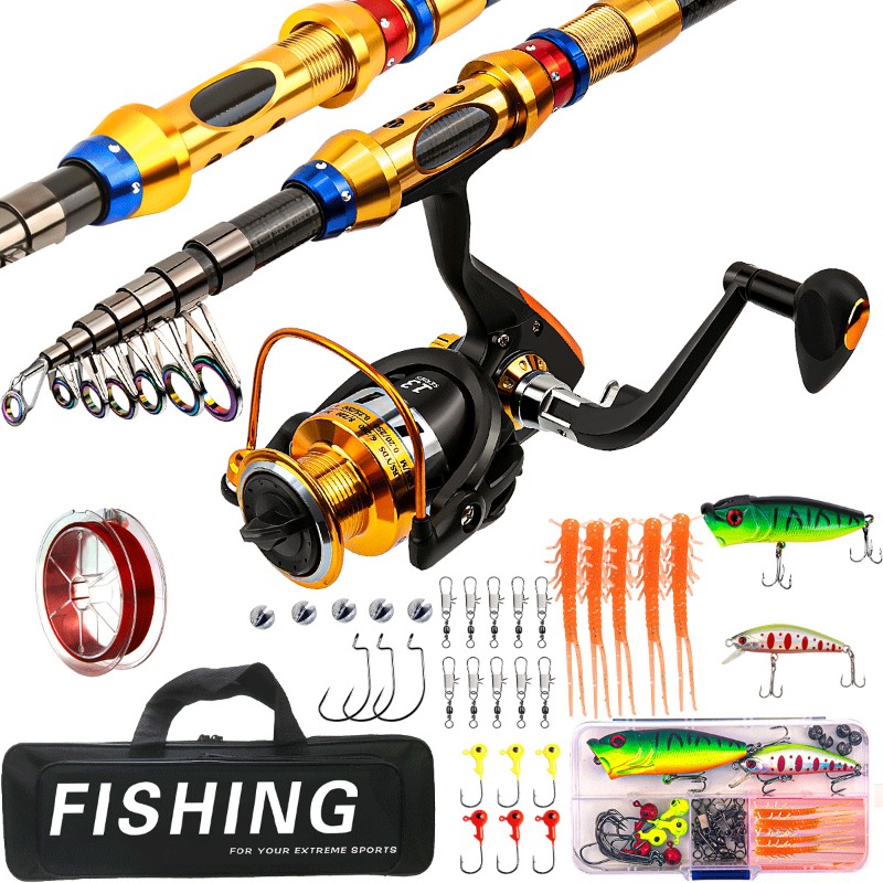 ชุดคันเบ็ดตกปลาแบบพกพาพร้อมรอก - Freshwater Line บทวิจารณ์และราคา