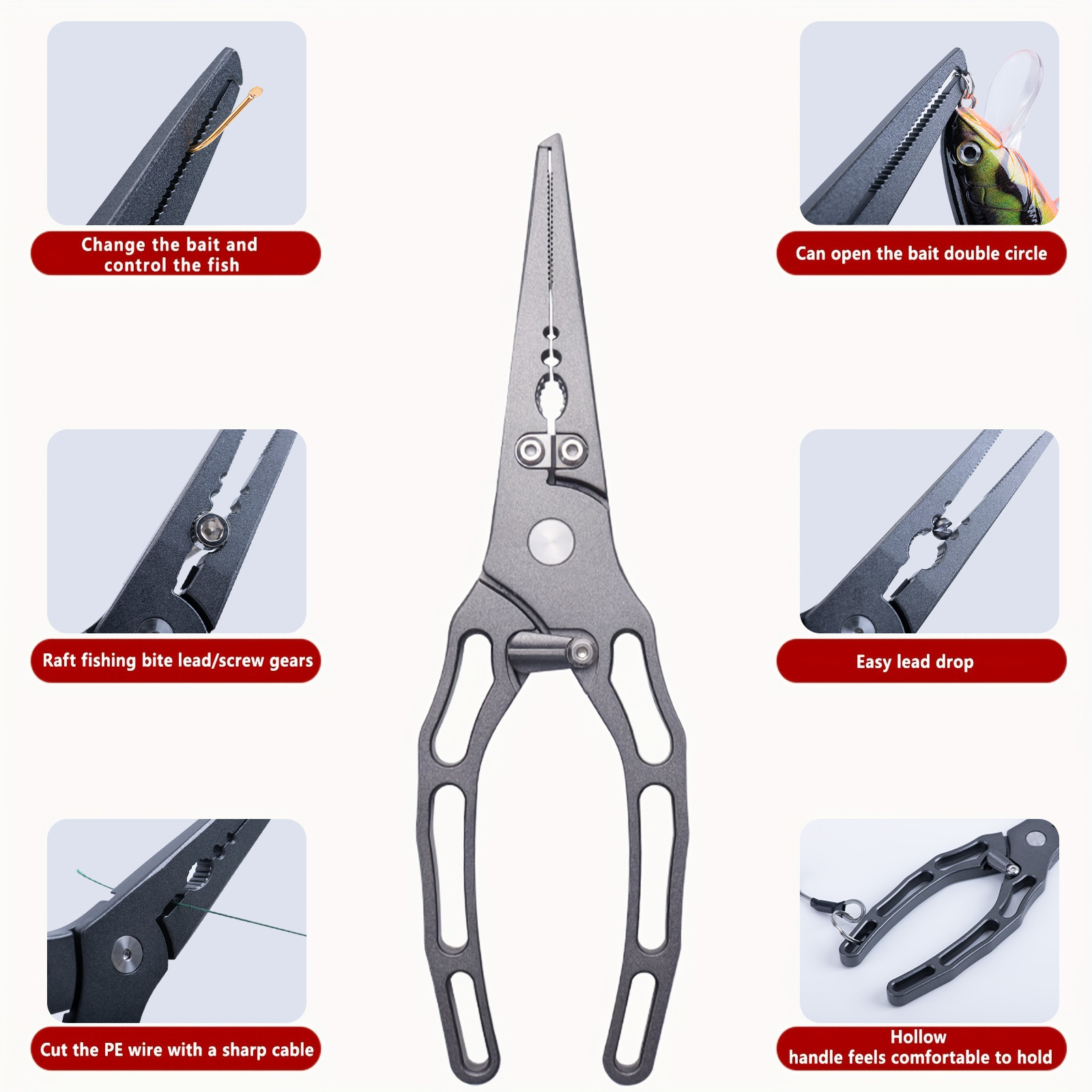 ชุดคีมตกปลาและที่จับปลาแบบคอมโ - Fishing Line Cutter บทวิจารณ์และราคา
